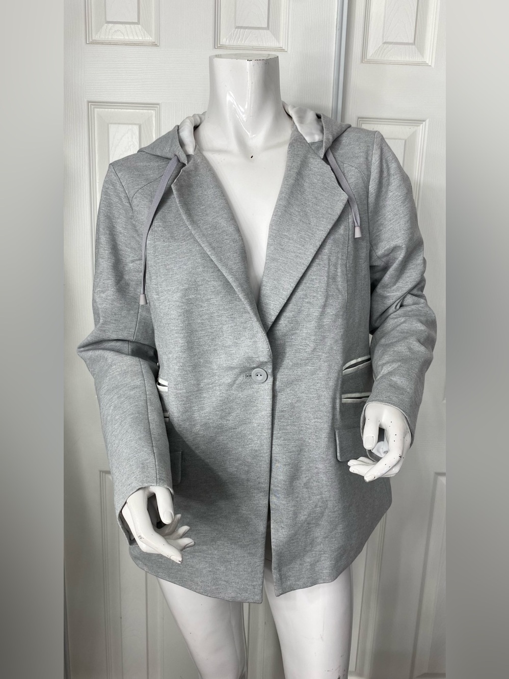 blanc noir Heather Gray Hooded Blazer